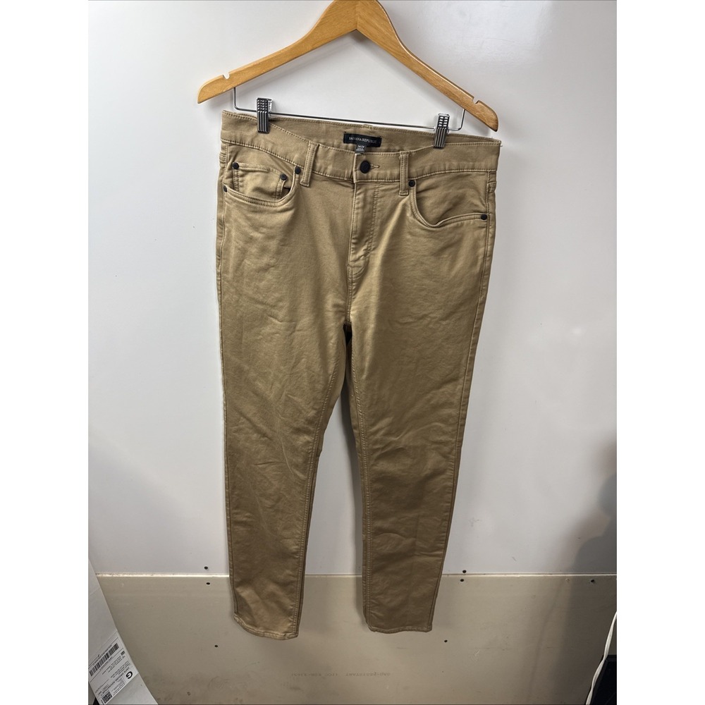 Banana Republic Mens Khaki Colored 5 Pocket Jeans-34x33 Beige